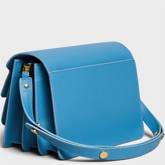 Marni Saffiano Medium Trunk Bag, Aqua Blue